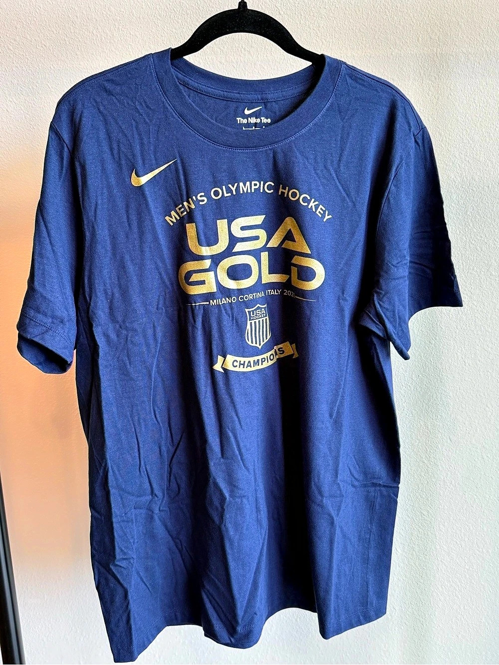 Nike USA Gold Men's Olympic Hockey Milano Cortina 2026 Champions T-Shirt